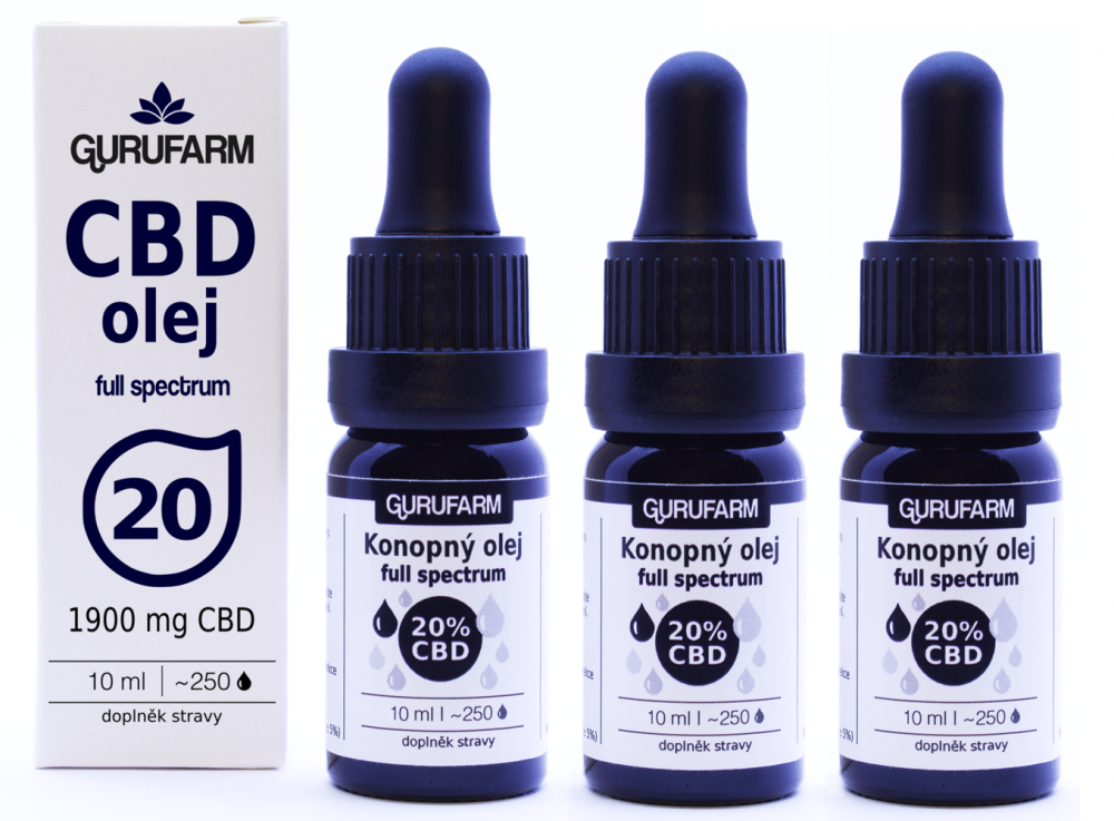 CBD Olej Kapky 20 3x10 Ml Gurufarm